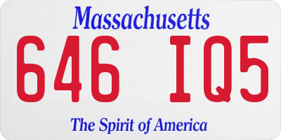 MA license plate 646IQ5