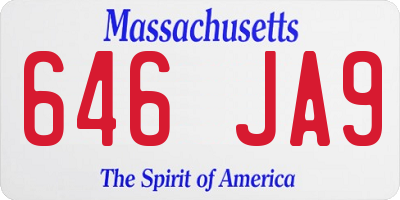 MA license plate 646JA9