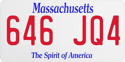 MA license plate 646JQ4