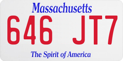 MA license plate 646JT7