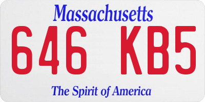 MA license plate 646KB5