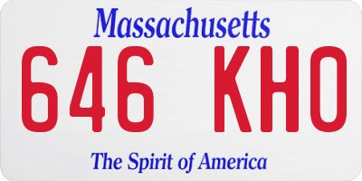 MA license plate 646KH0
