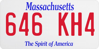 MA license plate 646KH4