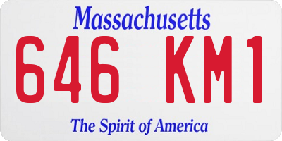 MA license plate 646KM1