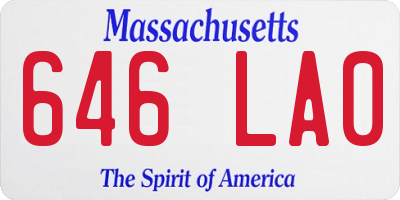 MA license plate 646LA0