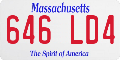 MA license plate 646LD4