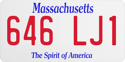 MA license plate 646LJ1