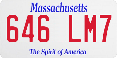 MA license plate 646LM7
