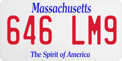 MA license plate 646LM9