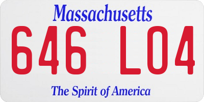 MA license plate 646LO4