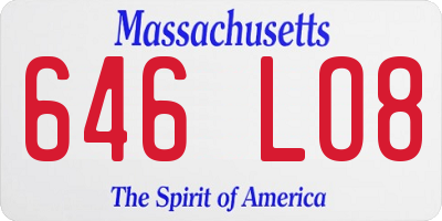 MA license plate 646LO8