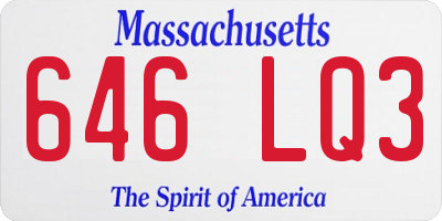 MA license plate 646LQ3