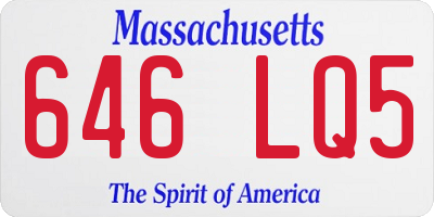 MA license plate 646LQ5
