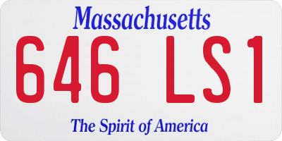 MA license plate 646LS1
