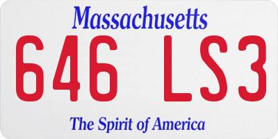 MA license plate 646LS3