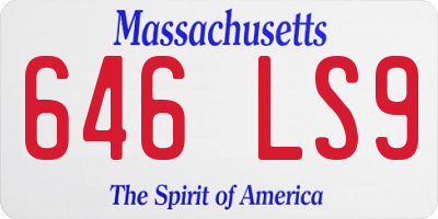 MA license plate 646LS9