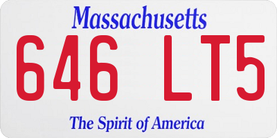 MA license plate 646LT5