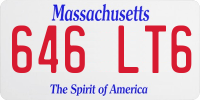 MA license plate 646LT6