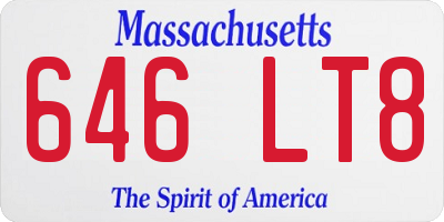 MA license plate 646LT8