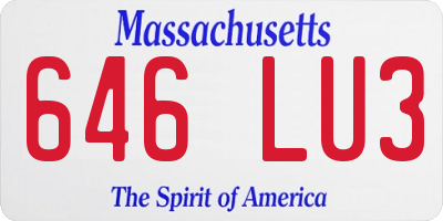 MA license plate 646LU3