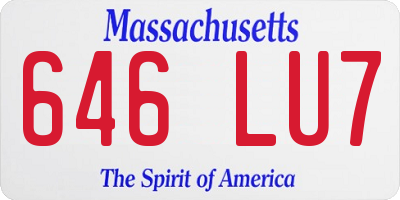 MA license plate 646LU7