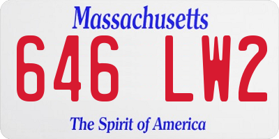 MA license plate 646LW2