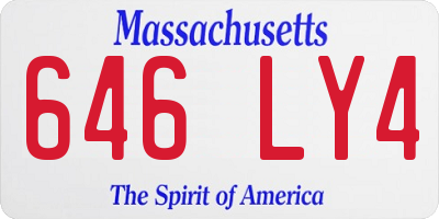 MA license plate 646LY4