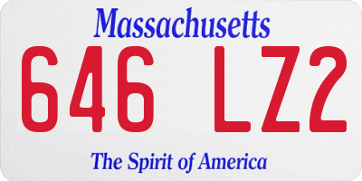 MA license plate 646LZ2