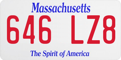 MA license plate 646LZ8