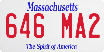 MA license plate 646MA2