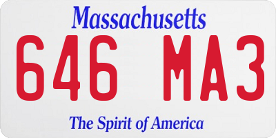 MA license plate 646MA3