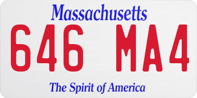 MA license plate 646MA4