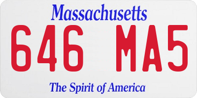 MA license plate 646MA5
