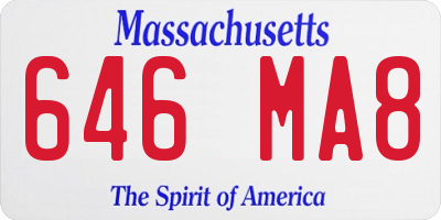 MA license plate 646MA8