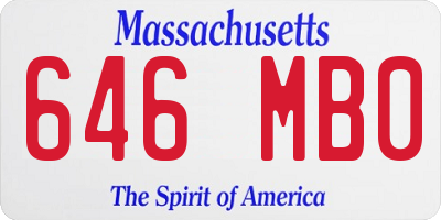 MA license plate 646MB0