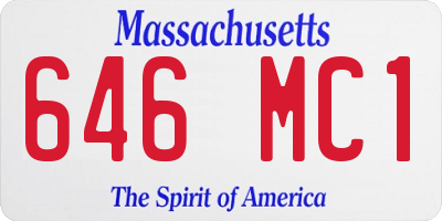 MA license plate 646MC1