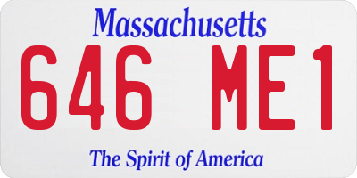 MA license plate 646ME1