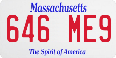 MA license plate 646ME9