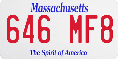 MA license plate 646MF8