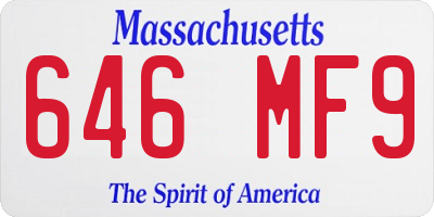 MA license plate 646MF9