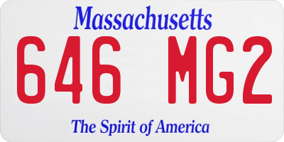 MA license plate 646MG2