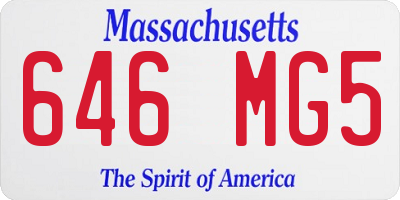 MA license plate 646MG5