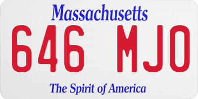 MA license plate 646MJ0