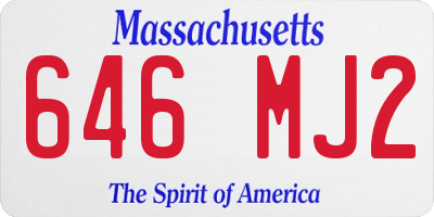 MA license plate 646MJ2