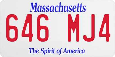 MA license plate 646MJ4