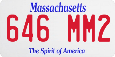MA license plate 646MM2