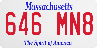 MA license plate 646MN8