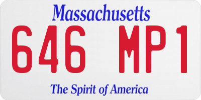 MA license plate 646MP1