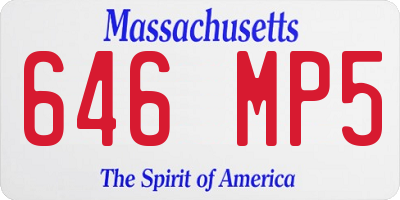 MA license plate 646MP5