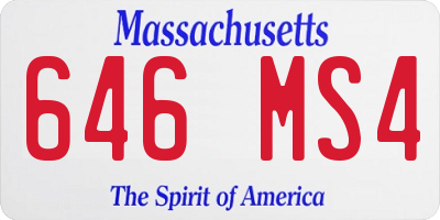 MA license plate 646MS4